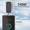 Зарядное устройство 30 Вт USB C PD, 6 портов, 240 Вт, адаптер Type C для нескольких устройств, для дома, офиса, общежития