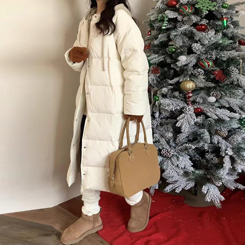 Вязаная куртка с капюшоном женская длинная зимняя новинка 2024 года, утолщенная свободная теплая милая куртка до колена