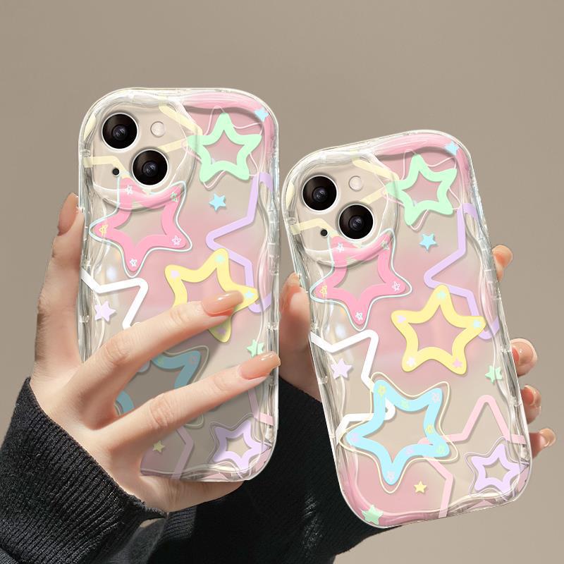 Sfumato Colored Stars for Apple 16 Promax Anti-fall 14 Phone Case for IPhone 13/11/12 Transparent 15