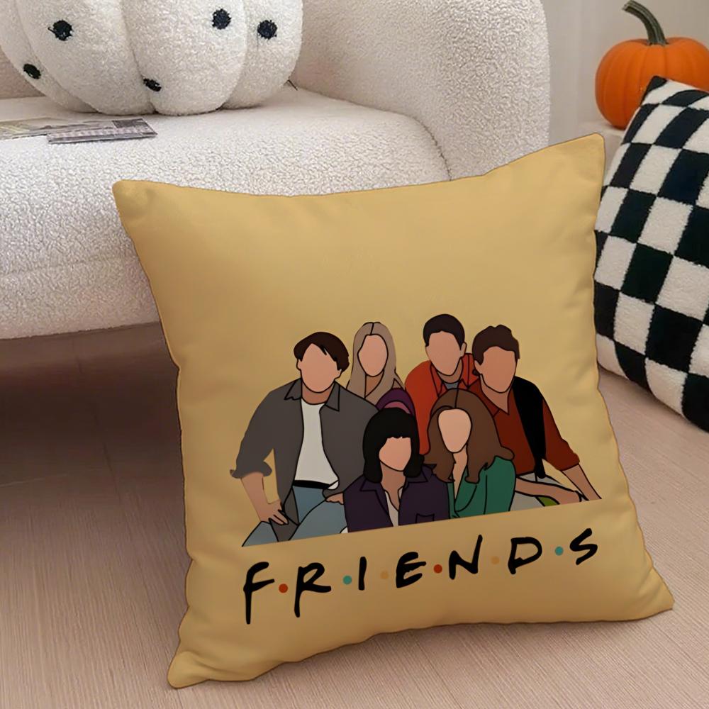 Nostalgic pop fashion FFriends TV Cushion Cover Throw Pillow Cover Hidden Button Durable Polyester Chair Cushion