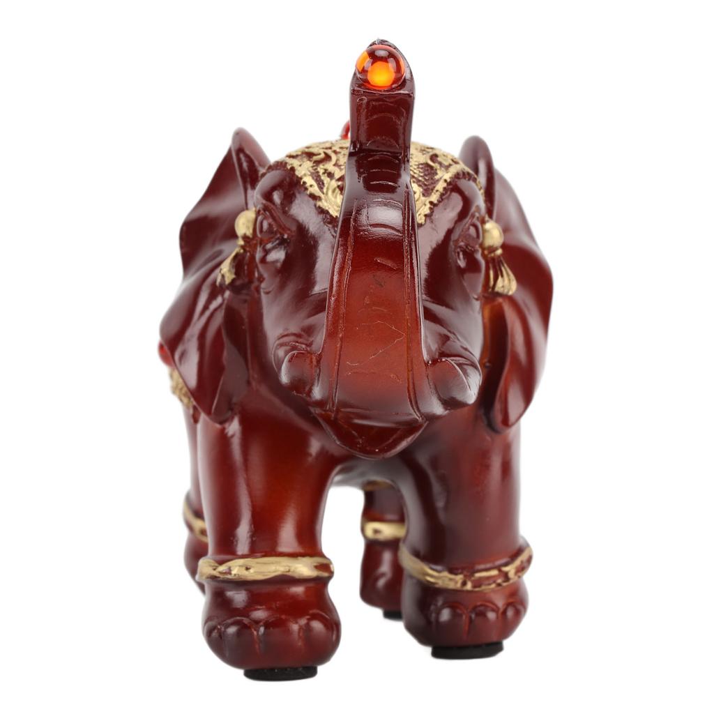 Elephant Statue Durable Resin Cute Elegant Attract Wealth Round Corner Elephant Decor for Home Bedroom Office