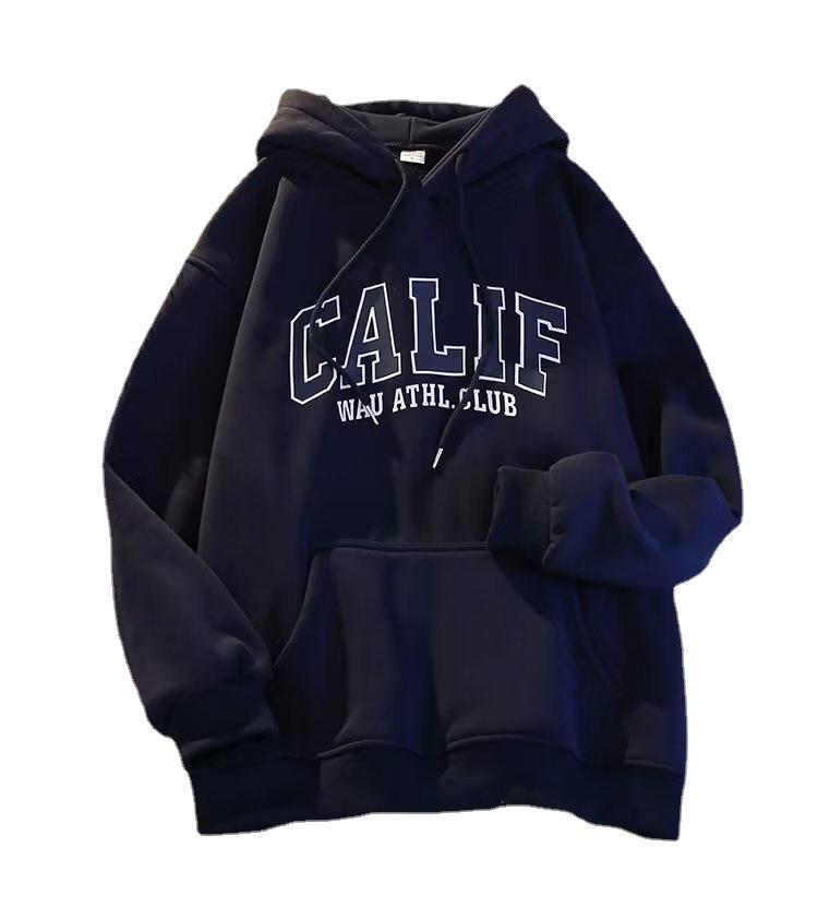 Мужская толстовка oversize из бархата, тренд корейского стиля осень/зима 2022 г.