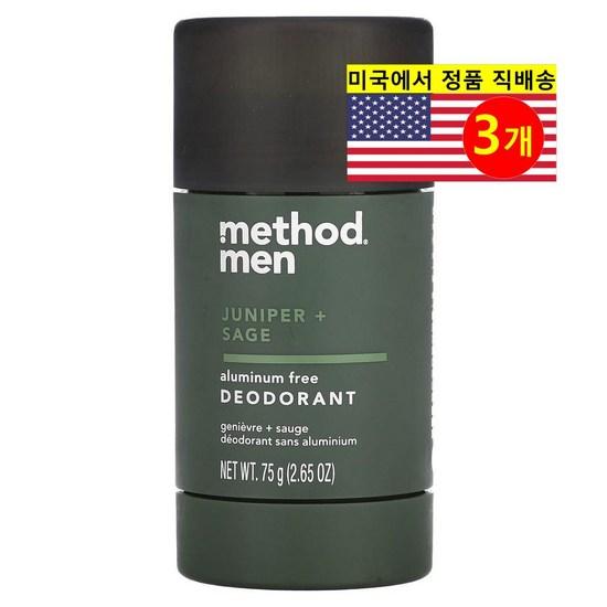 Дезодорант для мужчин Method с ароматом можжевельника и шалфея, без алюминия, 3 шт., 75 г