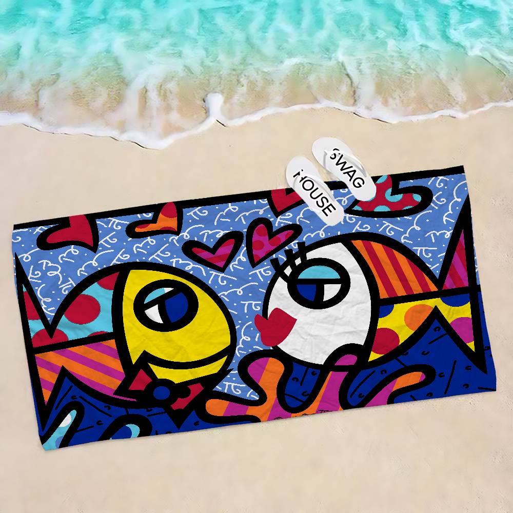 Britto Quick Drying Dish Anime Beach Swimming Towel Soft Absorbent Washcloth Children's Gifts for Kids Travel Camping Gym
