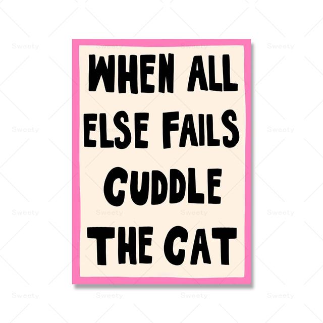 Кошки — мои любимые люди, ссылаясь на напечатанные красочные плакаты с розами, картины на холсте в скандинавской детской комнате, интересные фотографии для украшения дома с домашними животными.