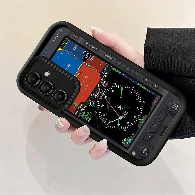 Phone Case for Samsung Galaxy A17 A16 A15 A14 A13 Aircraft Instrument Cockpit Radar A56 A36 A26 A55 A35 A25 A54 A34 A24 A53 A33