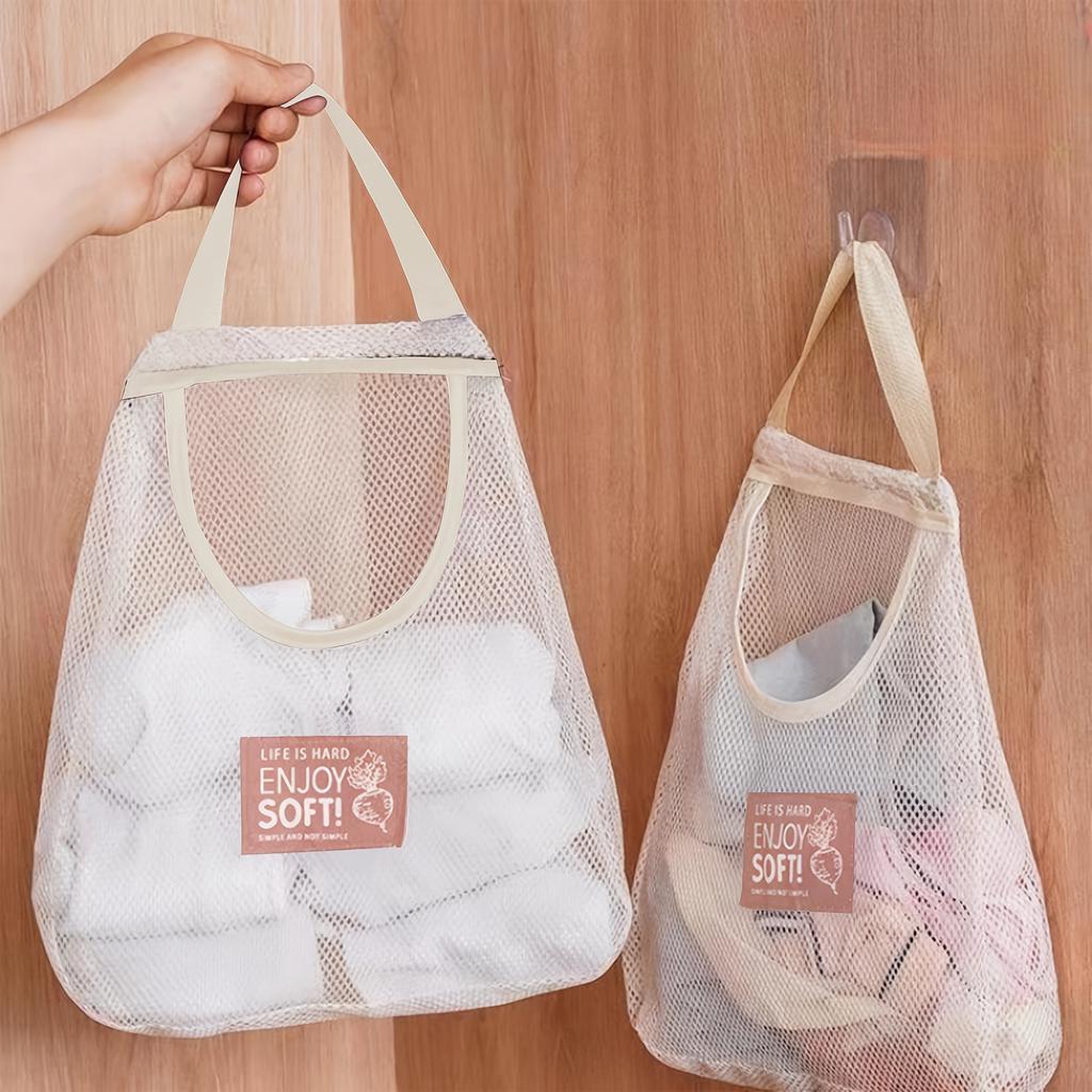Сетчатая подвесная сумка для хранения, настенный органайзер для нижнего белья, носков, косметики, полотенец, фруктов, сетчатый органайзер для хранения вещей на задней двери
