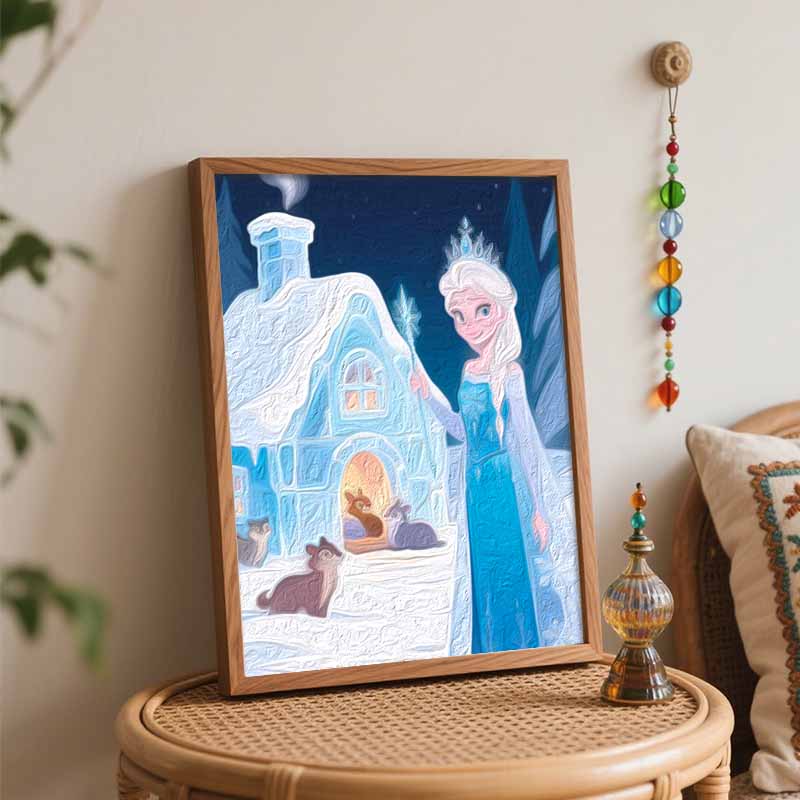 Disney Frozen Ice Queen Digital Oil Painting Art Kit Handmade Coloring Painting Home Decor