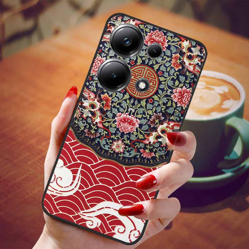 For Redmi Note 13 Pro 4G Case Flower 3D Relief Silicon Soft Phone Back Cover for Xiaomi Redmi Note13 Pro 4G Protection Shell TPU