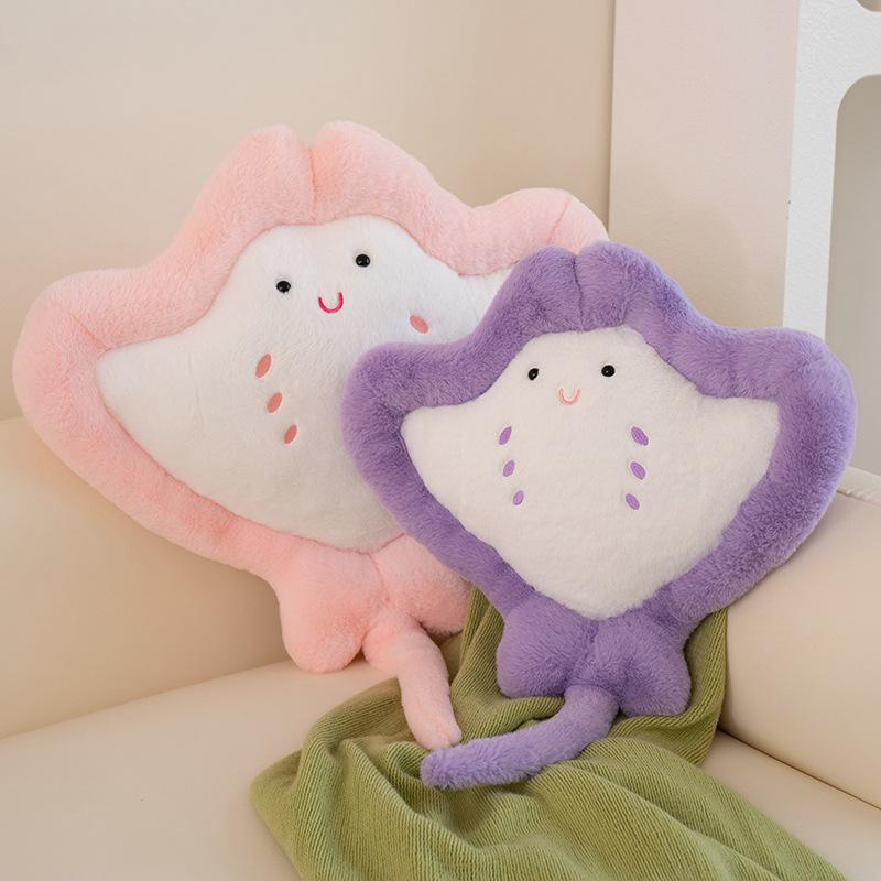 Cartoon Manta Ray Plush Pillow for Girls - Soft Sofa Cushion & Children's Sleeping Toy
