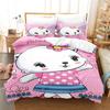 3D комплект постельного белья с милым котом, пододеяльник для спальни, наволочка, постельное белье, односпальная двуспальная кровать, полный размер, 2/3 шт., микрофибра