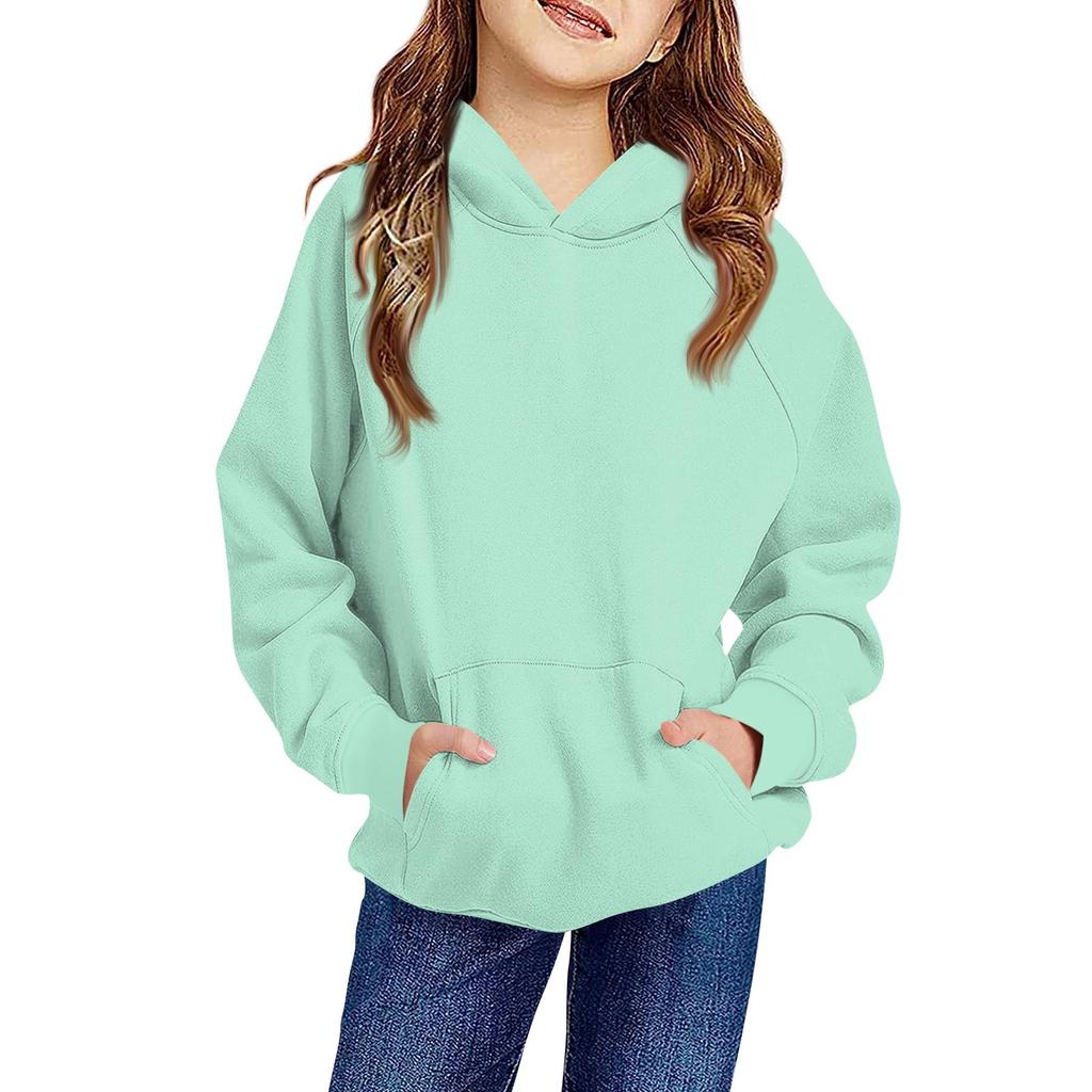 Children's Hoodie Boys And Girls Solid Color Long-sleeved Hooded Pocket Hoodie