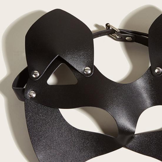 Маска для глаз BDSM с заклепками и вырезами, регулируемый ремешок, эротическая маска для ролевых игр, сексуальный аксессуар для маскарада, для интимности пар