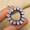 Pink Chalcedony Gemstone Handmade 925 Sterling Silver Jewelry Dazzling Pendant Gift For Her