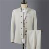 Wedding Embroidery Dress Clothing Blazers and Drawstring  Men's   Vintage Style MeBusiness Casual Suit 2 Piece Pants Plus Size