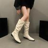 Fashion White Long Boots for Woman Thigh High Boots Fashion Thigh High Long Knight Booties Ladies Thick Sole Girl Boots Head Casual Shoe
