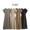 ZARZ European & American Style Versatile Women's Silk Satin Midi Dress
