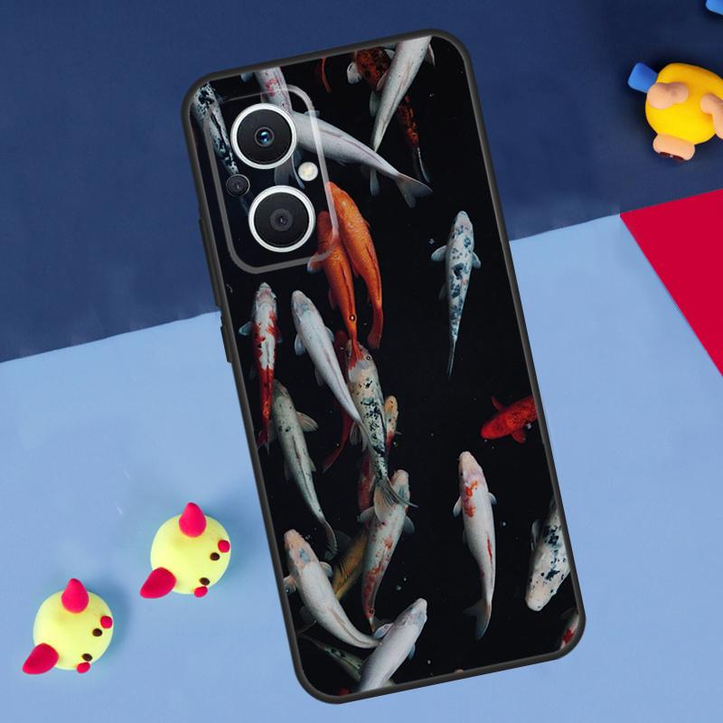 Картина с рыбой Кои для OPPO Reno 12F 13F 14F 11F 10 11 12 13 14 Pro 8T 7 8 Lite OPPO Find X9 X8 X6 X5 Pro Чехол