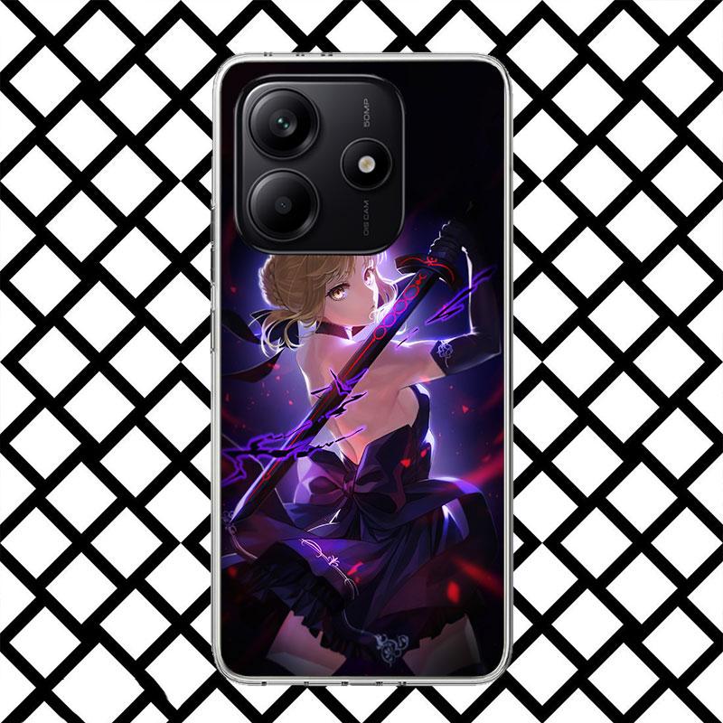 Чехол для телефона Fate Zero Stay Night Saber для Xiaomi Redmi Note 15 14 14S 13 12 12S 11 Pro Plus 11E 11T 11S 10S 5G Мягкий чехол Fundas