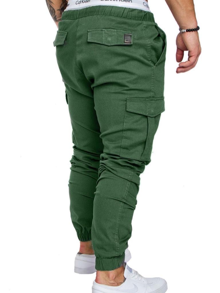 Большие размеры Мужские модные повседневные брюки весна-осень с эластичным поясом на завязках Длинные брюки Однотонные спортивные шаровары