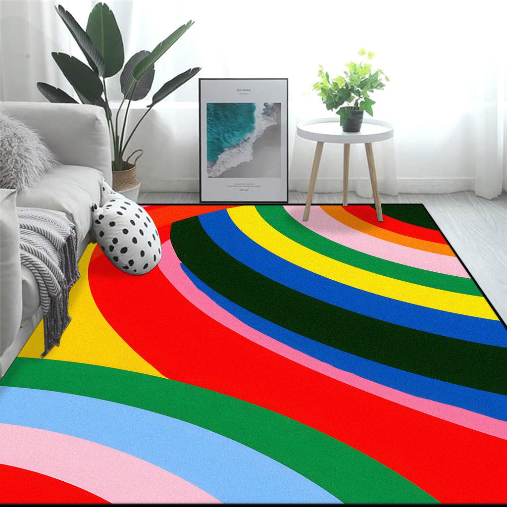 Colorful Abstract Pattern Carpet Playground Living Room Non-slip Large Area Rug Bedroom Soft Easy To Clean Floor Mat Cloakroom