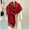 Women's Double-Sided Thickened Imitation Cashmere Scarf: Versatile, Warm Tassel Shawl for Autumn and Winter