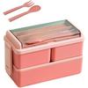 EFFORTS Bento Box, 1400ml Large Capacity, Two-Tier, with Dividers, Dishwasher and Microwave Safe, Leak-Proof, Stylish, Lightweight, for Women, Men, Hi