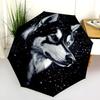 Black Husky pattern, automatic folding umbrella, portable and foldable design, 8 ribs, a Christmas or birthday gift.