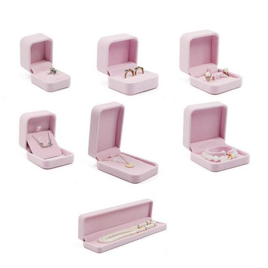 Velvet Presentation Jewelry Ring Necklace Bracelet Storage Display Box Case Gift
