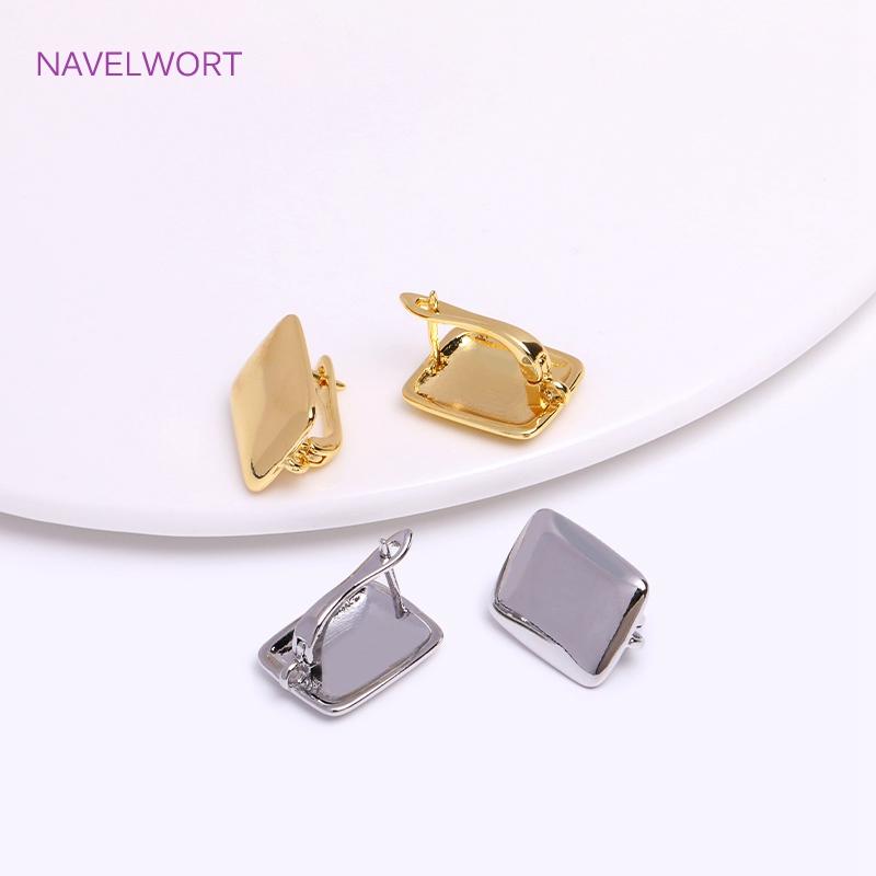 Модные Латунные Крючки для Серег с Покрытием 18K Золотом, Квадратные Основы для Изготовления Серьг, Аксессуары для DIY Изготовления Украшений Оптом