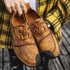 Comfortable Casual Leather Shoes Men Breathable Leather Moccasins Handmade Men Fashion Style Loafers Leather Casual Shoes