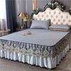 Летний коврик из ледяного шелка, высококачественная моющаяся юбка-кровать, латексный летний коврик, машинная стирка, складная бытовая кровать, кружевное покрывало