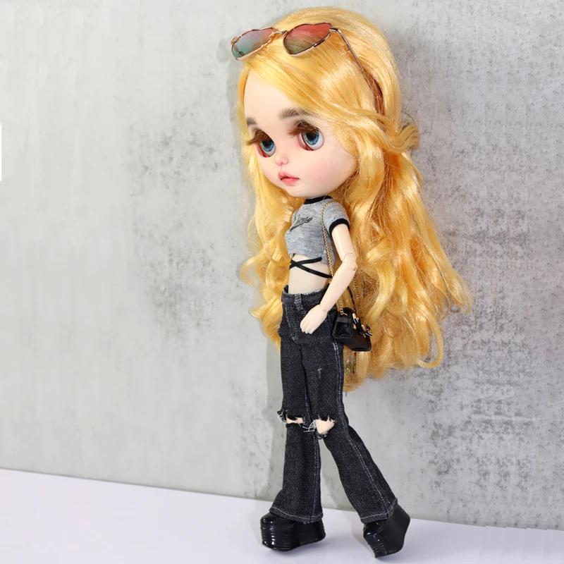 Для кукол Blythe Одежда Клеш Джинсы Брюки для Ob24 Ob22 Azone Кукол Наряд