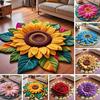 3D Sunflower Area Rug Absorbent Quick Dry Plush Diatomaceous Earth Floor Mat Non-slip Living