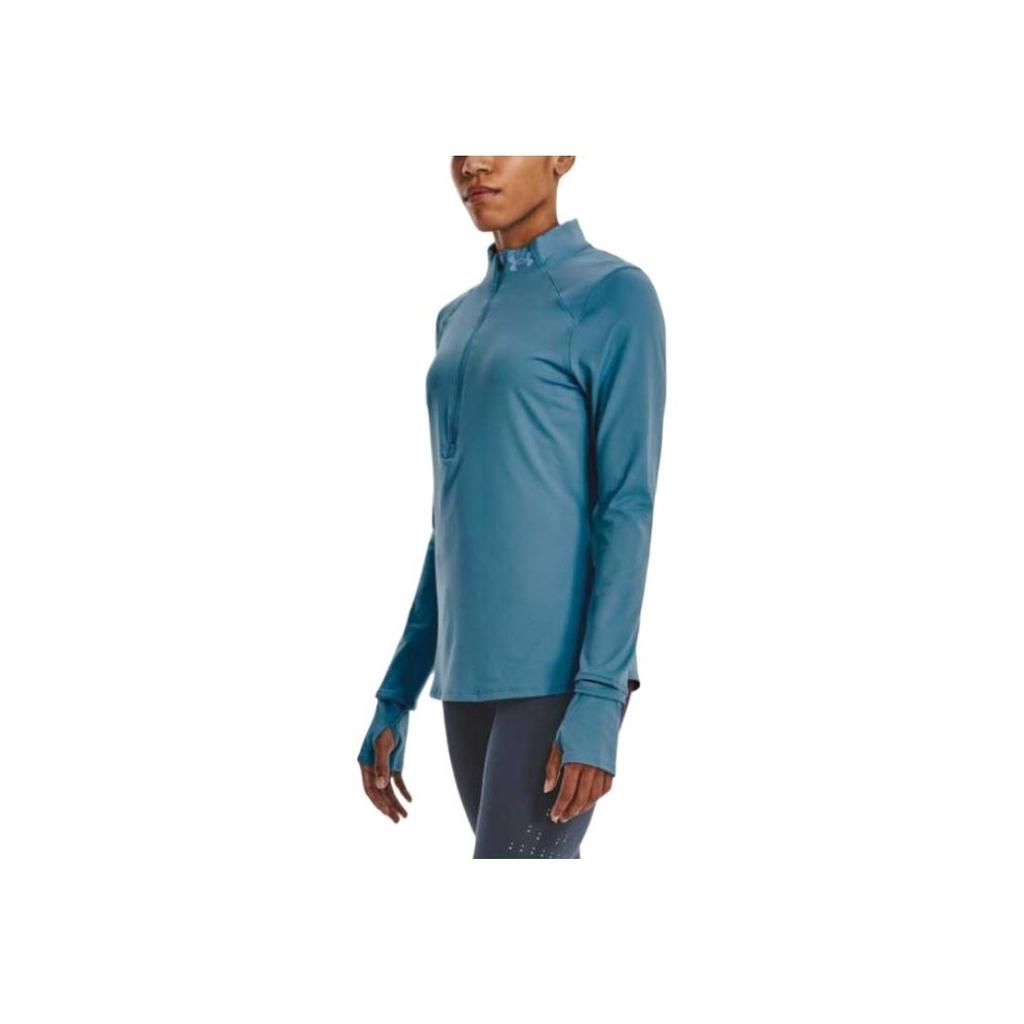 Under Armour Womens Training Series Solid Color Half-Zip Loose Breathable Quick-Dry Fitted Long Sleeve Sweatshirt Women Sweatshirt Blue 1365632-002