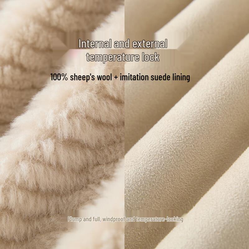 Женское короткое пальто Sancai из 100% шерсти с круглым вырезом