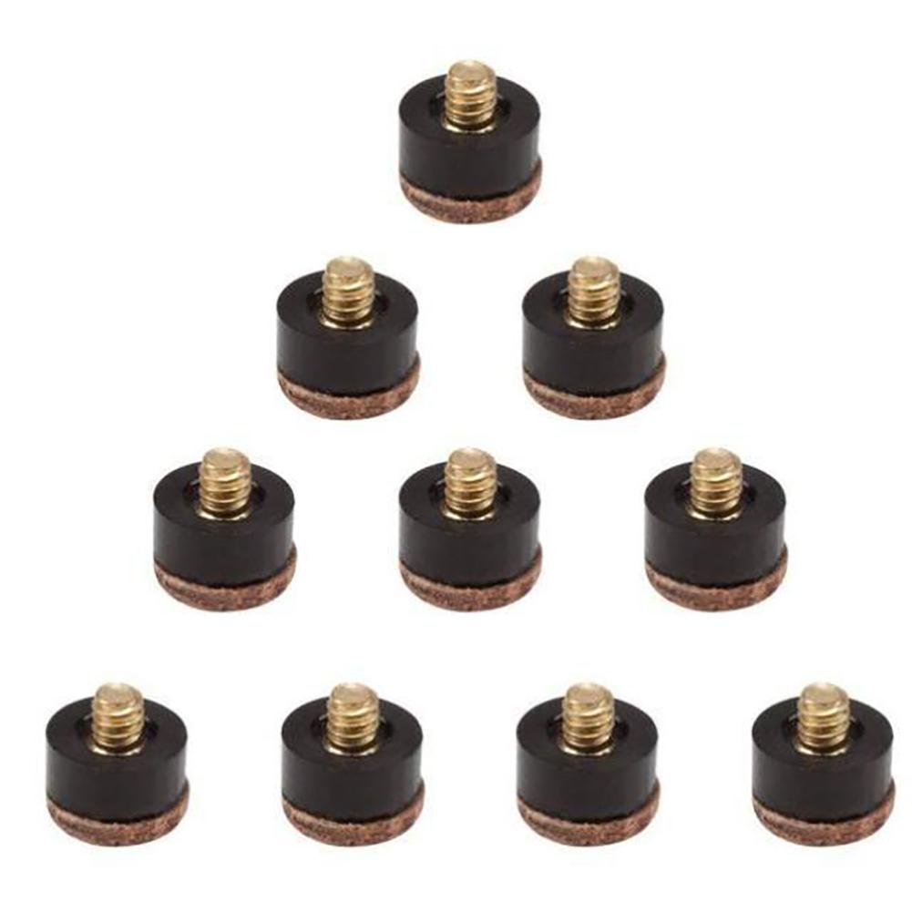 10Pcs/Pack 10/11/12/13mm Billiard Replacement Set Pool Cue Tips Pool Billiard Cue Stick Ferrules Screw-On Tips for Snooker