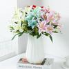 Simulated Perfume Lily Wedding Home Living Room Decoration Bouquet Silk Cloth Lily Outdoor Landscaping Small Flower Lily Artificial Flower