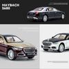 1/24 Benz Maybach S680 Alloy Car Diecast Metal Model Sound & Light Toy Car Central Control Ornaments Collect Kids Toys