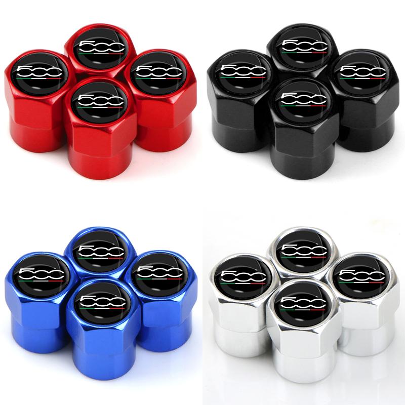 4Pcs Car Valve Caps Wheel Tires Air Tyre Stem Protective Cover For FIAT 500 Grande Stilo Freemont Punto Astra Bravo 500X Ducato V4
