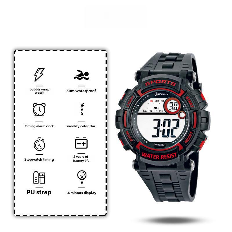 Reloj Deportivo Impermeable y a Prueba de Golpes para Niños de Secundaria con Alarma y Retroiluminación