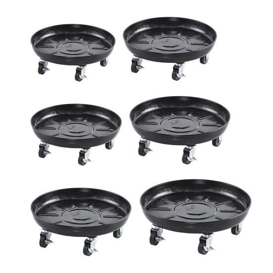 Металлическая тележка для растений с колесами, прочная, вращающаяся на 360 градусов, круглая колесная подставка для растений, основание для горшка с деревом и цветком