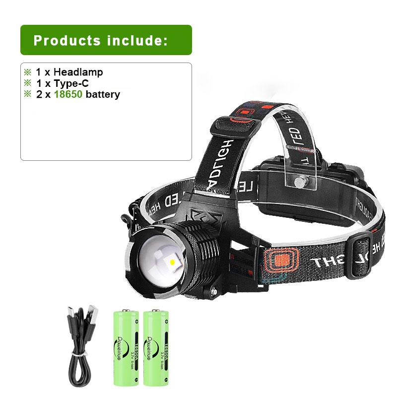 1000000LM самый мощный светодиодный головной фонарь перезаряжаемый Type-C налобный фонарь дальнего действия 4000M налобный фонарь для рыбалки и охоты 18650