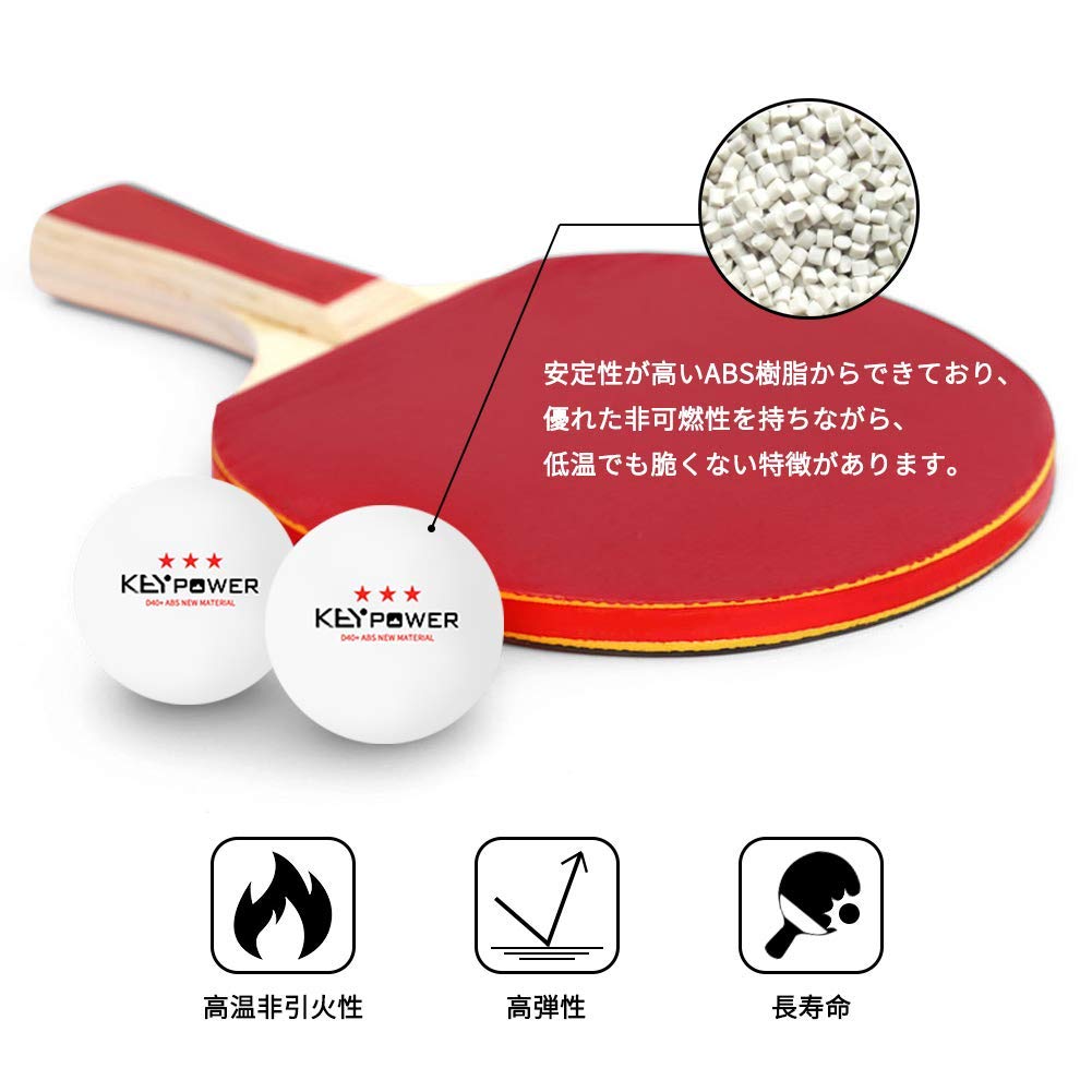 Homraku Table Tennis Balls for Practice and Pack of Professional Plastic Competition, 100, White, Three-Star Quality, 40mm, (ABS Resin)