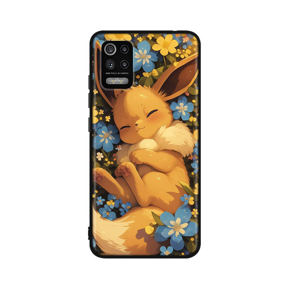 Чехол CT55 Eevee Pokemon для iPhone 16 15 Plus 14 13 12 11 Pro 8 7 6S 6 SE 5S X XR XS Max Realme C30 C33 C31 9I Huawei P30 черный мягкий чехол