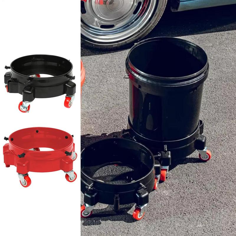 Rolling Bucket Dolly Car Wash Bucket Roller Bucket Cart 360 Swivel Bucket Storage Tray With Wheels For Car Wash Tools Accessory