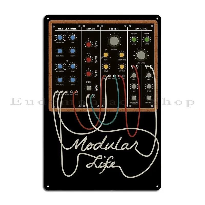 Modular Synthesizer Player Metal Plaque Wall Cave Wall Mural Garage Cinema Printing Tin Sign Poster