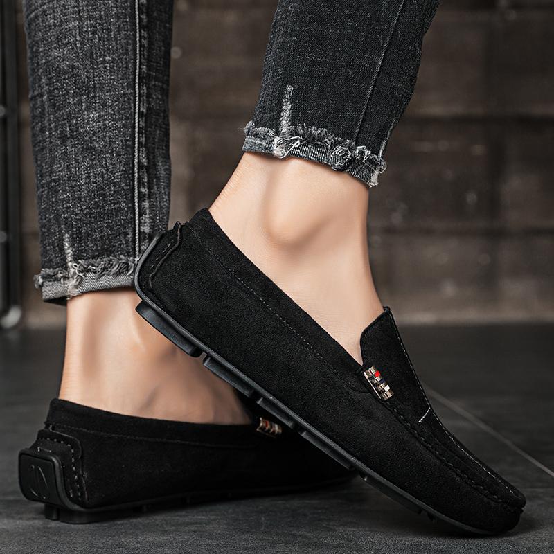 Модные весенние новые мужские бархатные кожаные туфли ручной работы, высококачественные дизайнерские мокасины с мягкой подошвой, удобная посадка, роскошные повседневные туфли для вождения