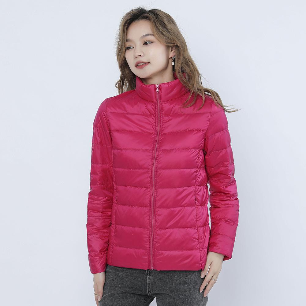 Women's Simple Down Solid Color Women's Stand-up Collar Women's Clothing Light Down Jacket Women's Plus Size