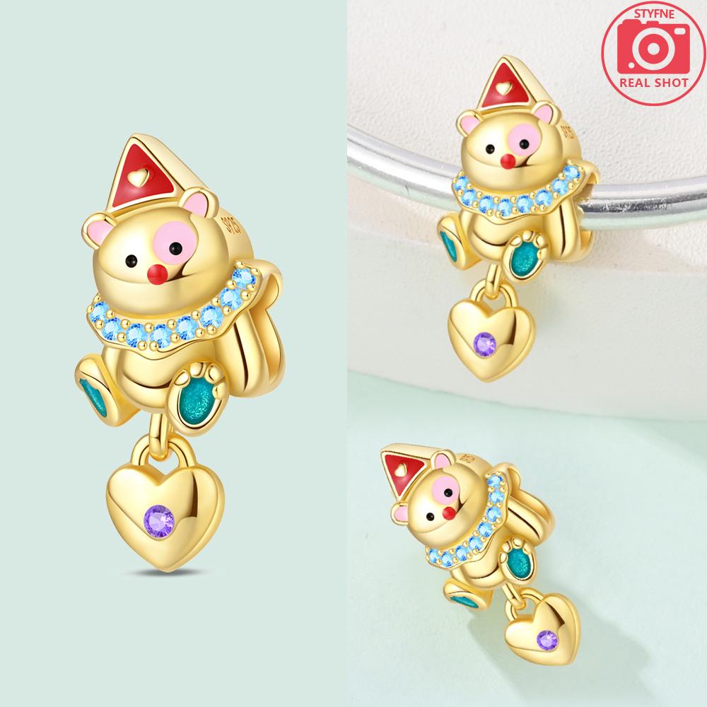 Gold Diy Charms Beads Inlaid Zircon Original Copper Sun Leopard Pendants Fit Bracelet Diy Jewelry Women Gift